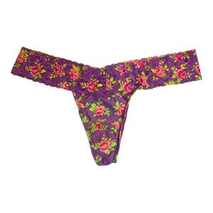 VS PINK Floral Lace Thong L NWOT | Rare 2013 Vintage Neon Roses Low Rise